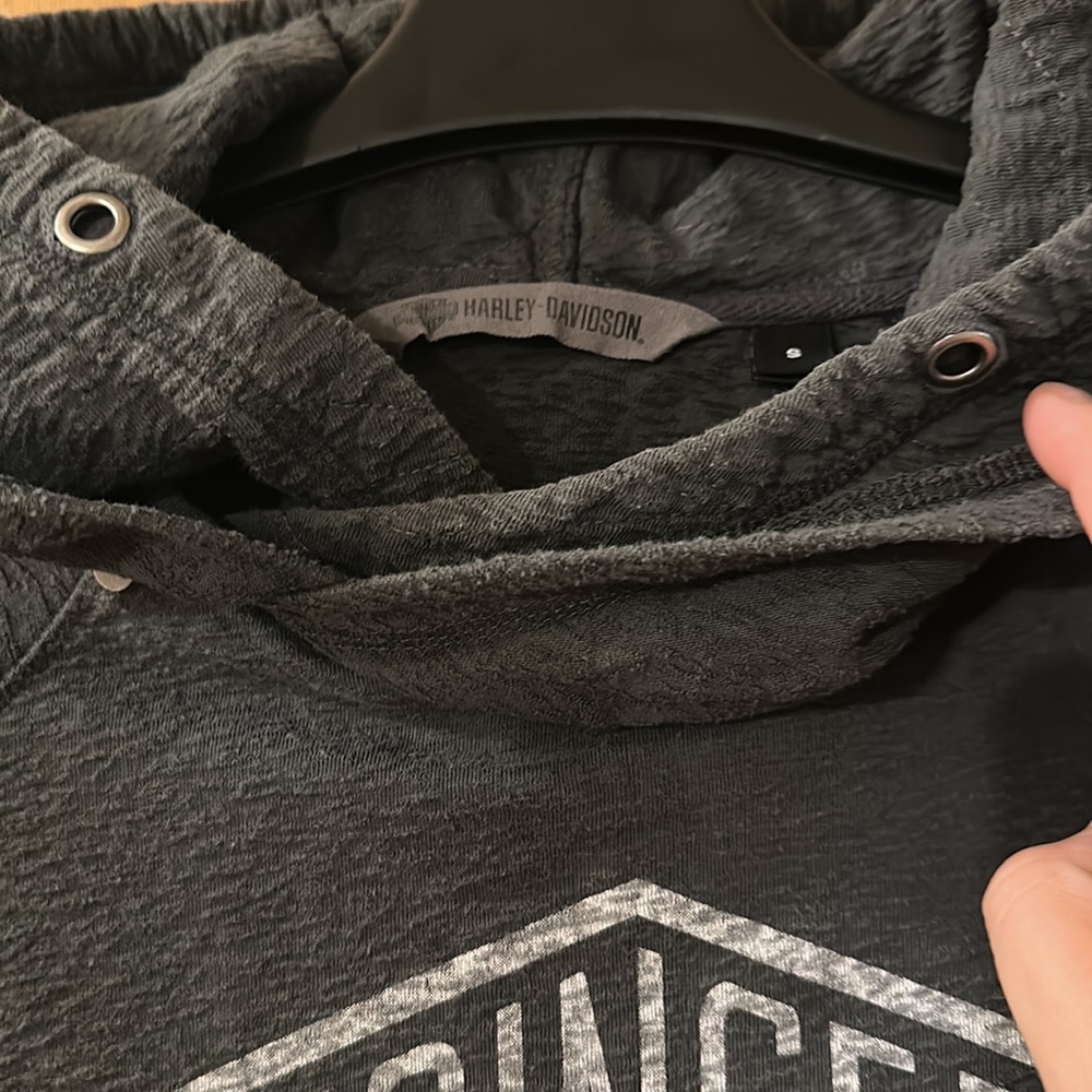 Harley Davidson 1903 Motorcycles Double Hooded Sweatshirt Hoodie Gray Small - Picture 4 of 14